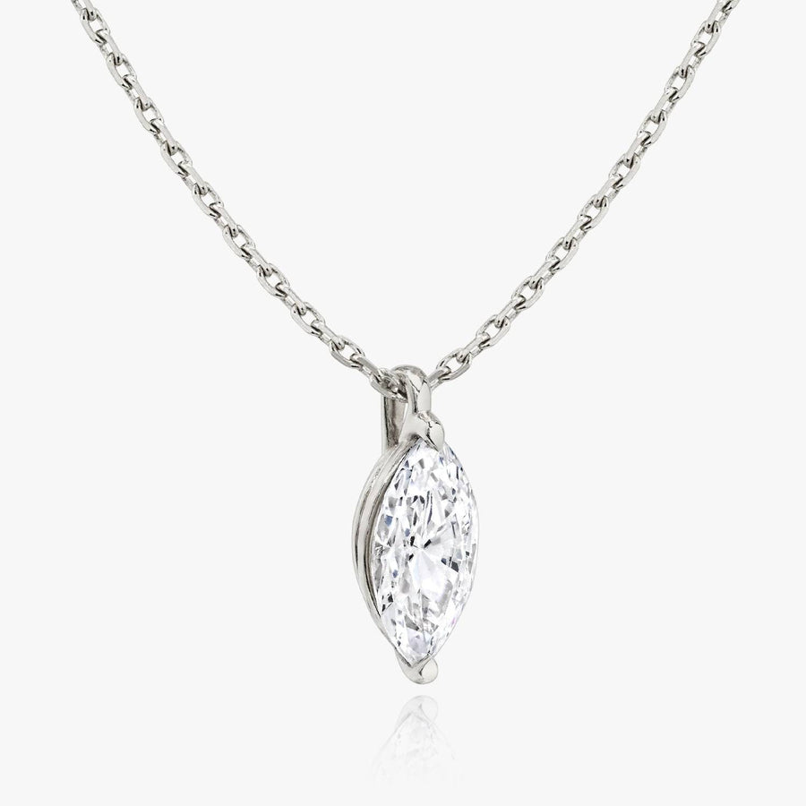 0.25 CT-1.0 CT Marquise Solitaire F/VS Lab Grown Diamond Necklace - Barbara Maison 