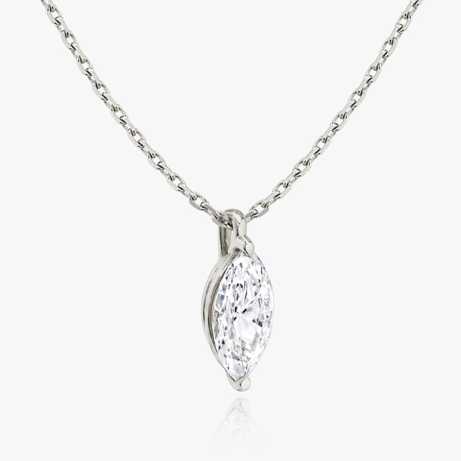 0.25 CT-1.0 CT Marquise Solitaire CVD F/VS Diamond Necklace - Barbara Maison 