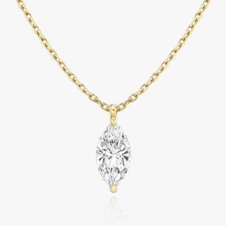 0.25 CT-1.0 CT Marquise Solitaire F/VS Lab Grown Diamond Necklace - Barbara Maison 