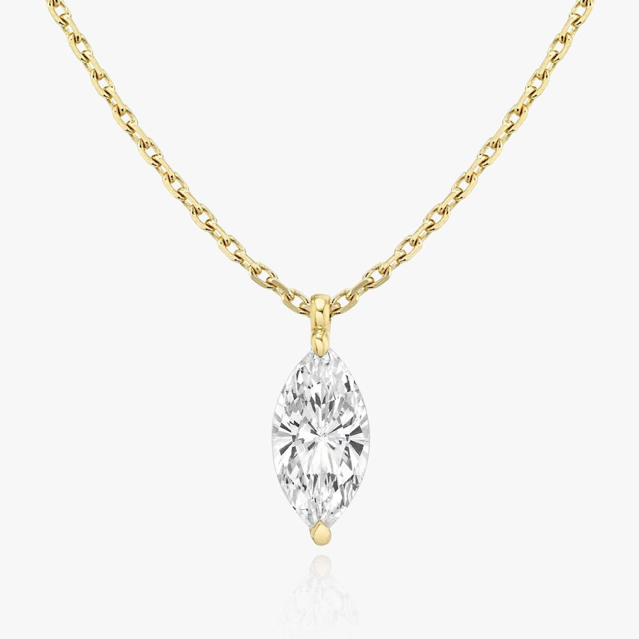 0.25 CT-1.0 CT Marquise Solitaire F/VS Lab Grown Diamond Necklace - Barbara Maison 