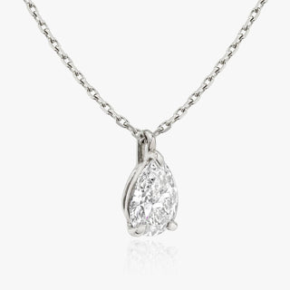 0.25 CT-1.0 CT Pear Solitaire F/VS Lab Grown Diamond Necklace - Barbara Maison 