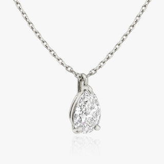 0.25 CT-1.0 CT Pear Solitaire CVD F/VS Diamond Necklace - Barbara Maison 