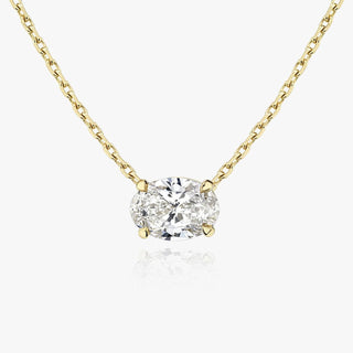 0.25 CT-1.0 CT Oval Solitaire F/VS Lab Grown Diamond Necklace - Barbara Maison 