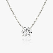 0.25 CT-1.0 CT Round Solitaire CVD F/VS Diamond Necklace - Barbara Maison 