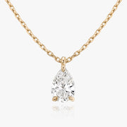 0.25 CT-1.0 CT Pear Solitaire CVD F/VS Diamond Necklace - Barbara Maison 