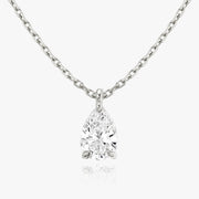 0.25 CT-1.0 CT Pear Solitaire CVD F/VS Diamond Necklace - Barbara Maison 