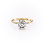 2.0 CT Elongated Cushion Cut Hidden Halo Pave Setting Moissanite Engagement Ring - Barbara Maison 