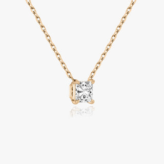 0.25 CT-1.0 CT Princess Solitaire CVD F/VS Diamond Necklace - Barbara Maison 