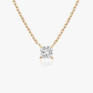 0.25 CT-1.0 CT Princess Solitaire F/VS Lab Grown Diamond Necklace - Barbara Maison 