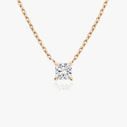 0.25 CT-1.0 CT Princess Solitaire CVD F/VS Diamond Necklace - Barbara Maison 