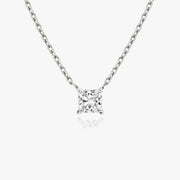 0.25 CT-1.0 CT Princess Solitaire CVD F/VS Diamond Necklace - Barbara Maison 