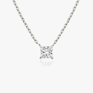 0.25 CT-1.0 CT Princess Solitaire CVD F/VS Diamond Necklace - Barbara Maison 