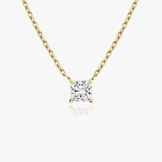 0.25 CT-1.0 CT Princess Solitaire F/VS Lab Grown Diamond Necklace - Barbara Maison 