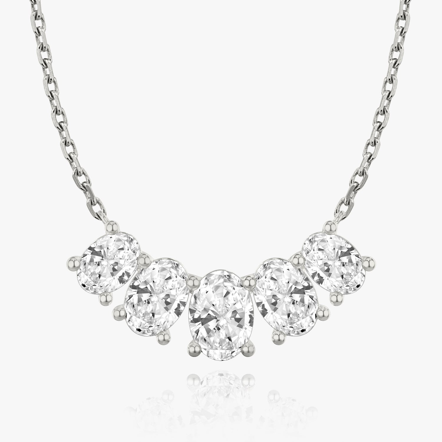 3.50 TC Oval CVD F/VS Diamond Necklace - Barbara Maison 