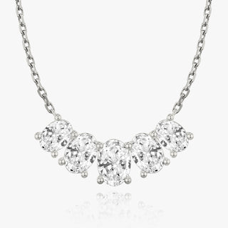 3.50 TC Oval CVD F/VS Diamond Necklace - Barbara Maison 