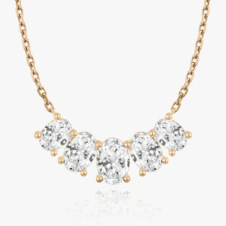 3.50 TCW Oval F/VS Lab Grown Diamond Necklace - Barbara Maison 