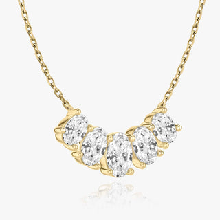 3.50 TCW Oval F/VS Lab Grown Diamond Necklace - Barbara Maison 