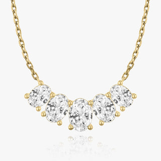 3.50 TCW Oval F/VS Lab Grown Diamond Necklace - Barbara Maison 