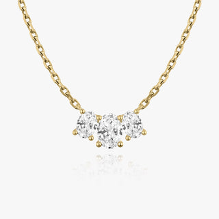 1.0 TCW Oval CVD F/VS Diamond Necklace - Barbara Maison 