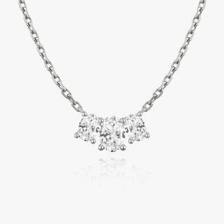 1.0 TCW Oval CVD F/VS Diamond Necklace - Barbara Maison 