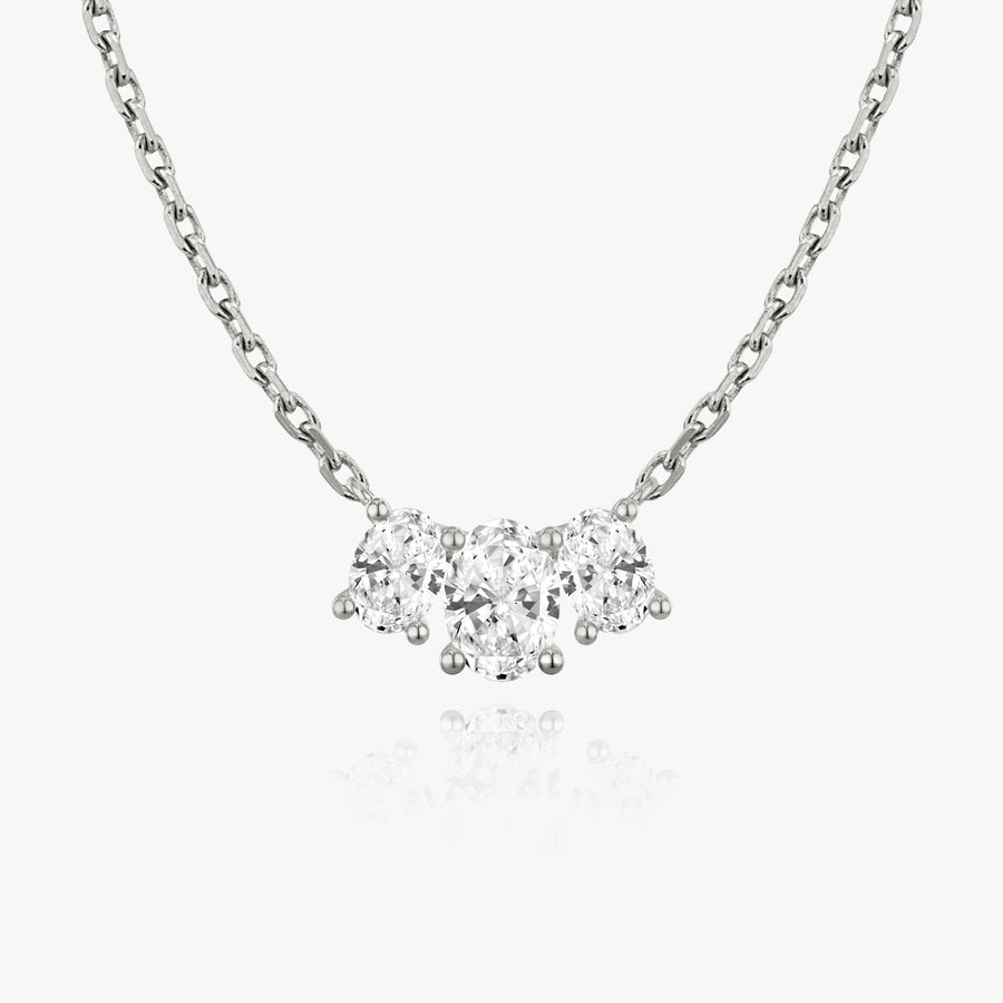 1.0 TCW Oval CVD F/VS Diamond Necklace - Barbara Maison 