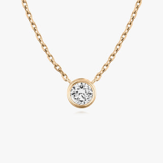 0.10 CT-1.0 Bezel Solitaire CVD F/VS Diamond Necklace