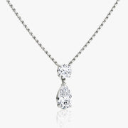 1.50 TCW Pear & Round CVD F/VS Diamond Necklace - Barbara Maison 