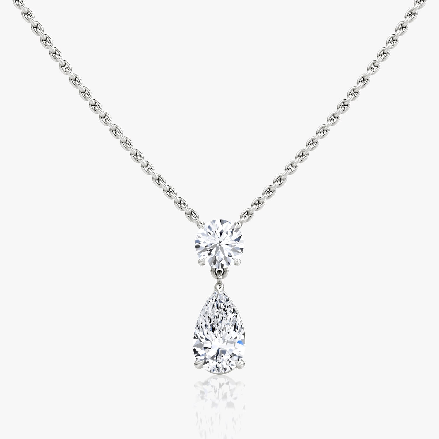 1.50 TCW Pear & Round CVD F/VS Diamond Necklace - Barbara Maison 