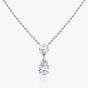 1.50 TCW Pear & Round CVD F/VS Diamond Necklace - Barbara Maison 