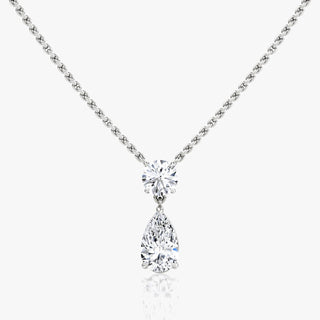 1.50 TCW Pear & Round F/VS Lab Grown Diamond Necklace - Barbara Maison 