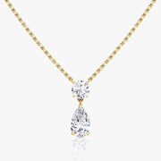 1.50 TCW Pear & Round CVD F/VS Diamond Necklace - Barbara Maison 