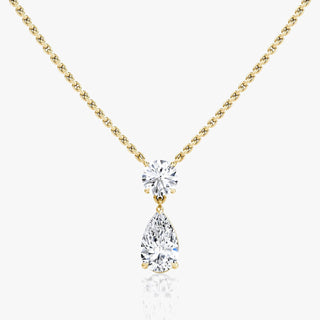 1.50 TCW Pear & Round F/VS Lab Grown Diamond Necklace - Barbara Maison 