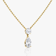 1.50 TCW Pear & Round CVD F/VS Diamond Necklace - Barbara Maison 