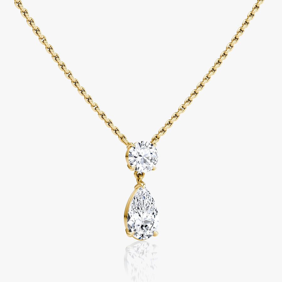 1.50 TCW Pear & Round CVD F/VS Diamond Necklace - Barbara Maison 