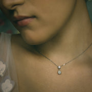 1.50 TCW Pear & Round CVD F/VS Diamond Necklace - Barbara Maison 