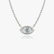 0.25-1.0 CT Marquise Bezel Solitaire CVD F/VS Diamond Necklace - Barbara Maison 
