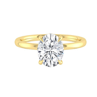 2.72 CT Oval Solitaire Hidden Halo Moissanite Engagement Ring - Barbara Maison 