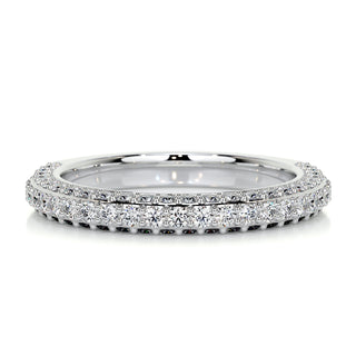 0.75ct Round EF- VVS Diamond Half Eternity Stackable Wedding Band