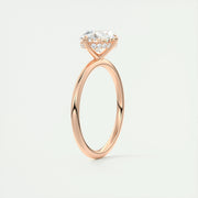 2 CT Oval Hidden Halo CVD F/VS1 Diamond Engagement Ring - Barbara Maison 