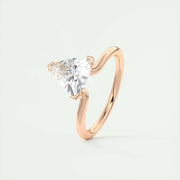 1.5 CT Trillion Solitaire CVD F/VS1 Diamond Engagement Ring - Barbara Maison 