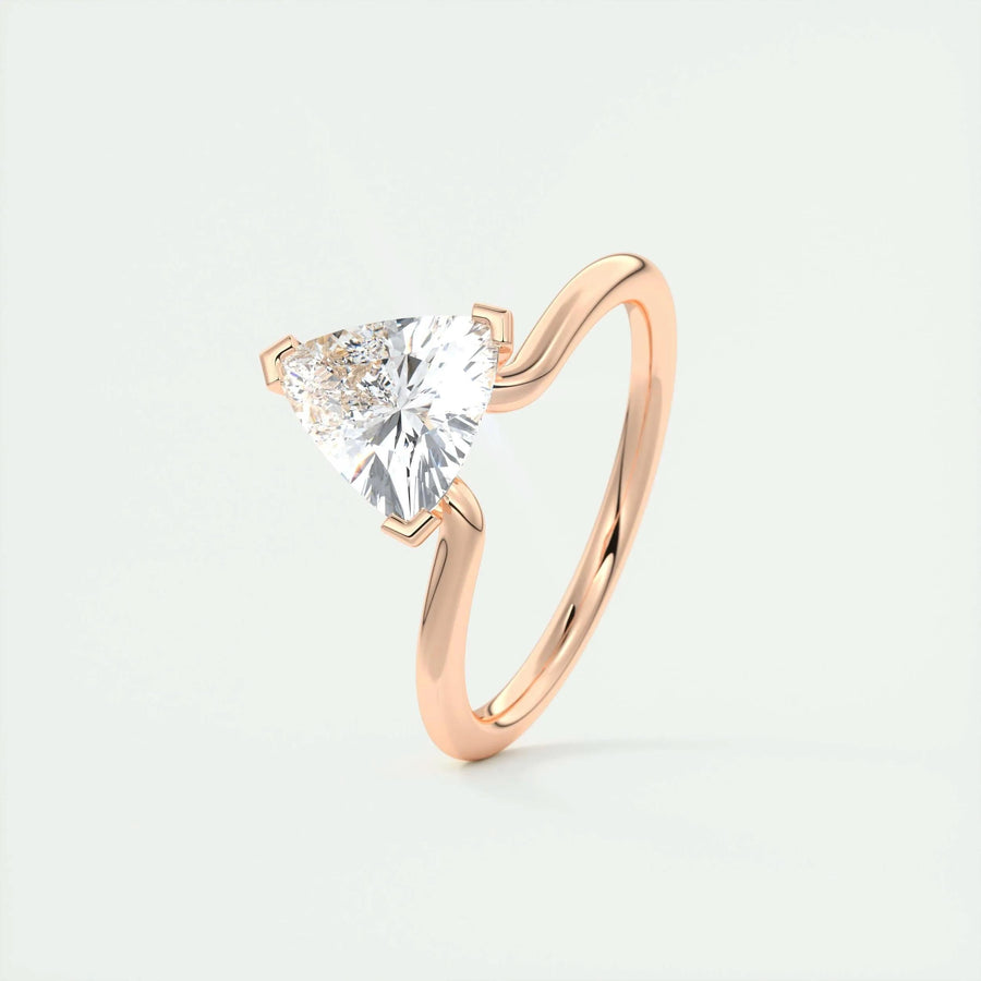 1.5 CT Trillion Solitaire CVD F/VS1 Diamond Engagement Ring - Barbara Maison 