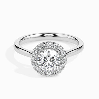 1ct Round F- VS Diamond Halo Engagement Ring