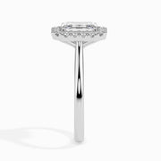 1ct Emerald F- VS Diamond Halo Engagement Ring