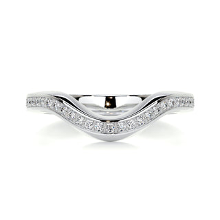 0.3ct Round EF- VVS Diamond Half- Eternity Curved Wedding Band