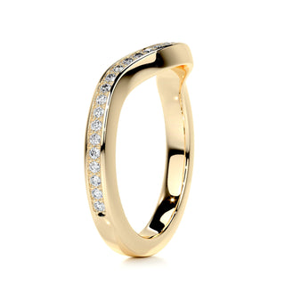 0.3ct Round EF- VVS Diamond Half- Eternity Curved Wedding Band