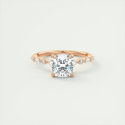 2 CT Cushion Solitaire CVD F/VS1 Diamond Engagement Ring - Barbara Maison 
