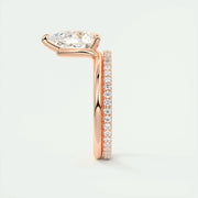 2 CT Pear Solitaire CVD F/VS1 Diamond Engagement Ring - Barbara Maison 