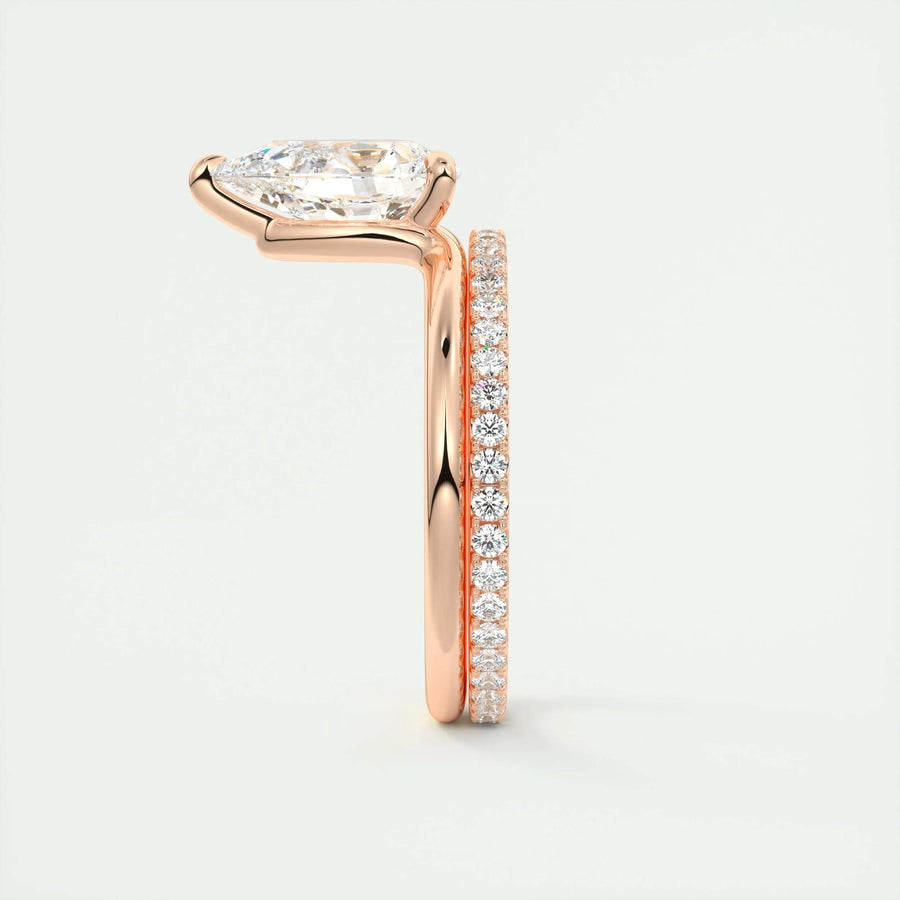 2 CT Pear Solitaire CVD F/VS1 Diamond Engagement Ring - Barbara Maison 