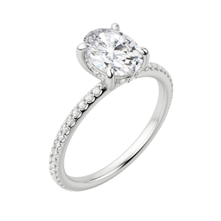 1.91 CT Oval Solitaire Moissanite Engagement Ring With Pave Setting - Barbara Maison 