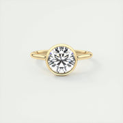 2 CT Round Bezel CVD F/VS1 Diamond Engagement Ring - Barbara Maison 
